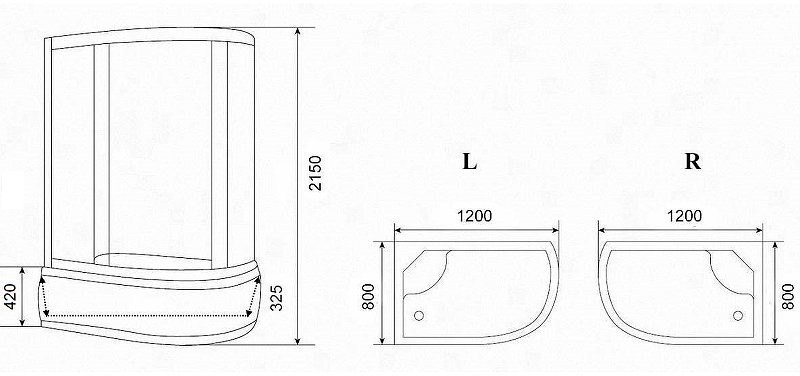 Душевая кабина Parly Classic Эконом 120x80 R EC1221R без гидромассажа