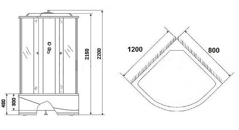 Душевая кабина Niagara Ultra NG-214-01RN 120x80 R с гидромассажем