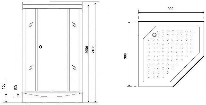 Душевая кабина Niagara Luxe 90x90 NG-7701DW без гидромассажа