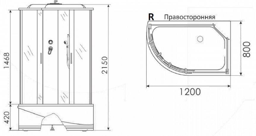 Душевая кабина Erlit ER 3512TPR-C4-RUS