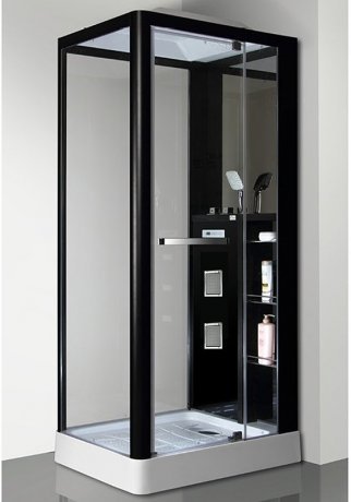 Душевая кабина Grossman GR-222 100x80 профиль Черный стекло прозрачное