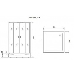 Душевая кабина Niagara Premium 90x90 NG-6901-01GQ Black с гидромассажем
