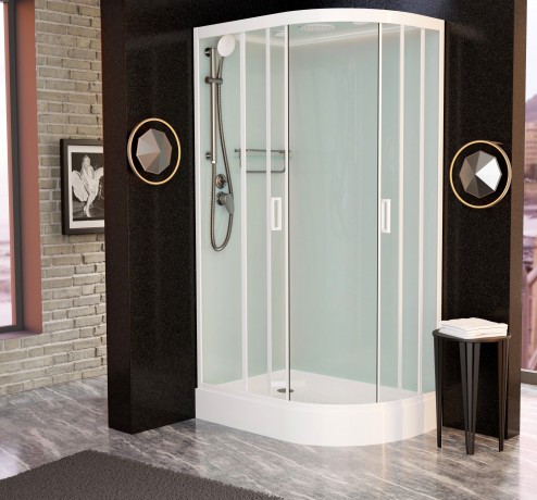 Душевая кабина Frank F412L White левосторонняя 120х80х220 см