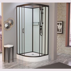 Душевая кабина Frank F408 Black без крыши Размер:80*80*215 см