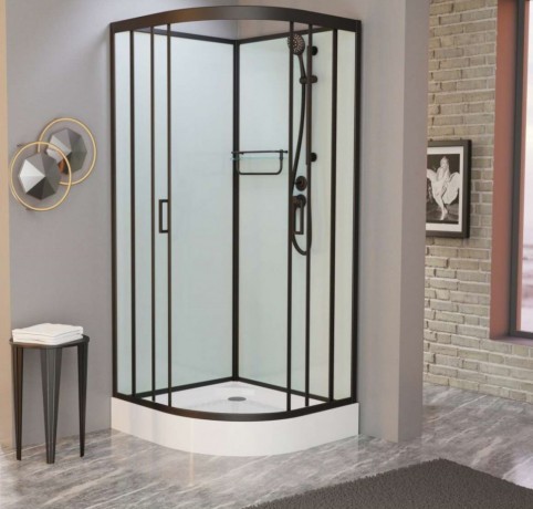 Душевая кабина Frank F409 Black без крыши Размер:90*90*215 см