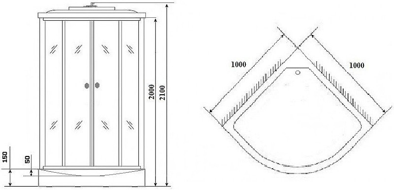 Душевая кабина Niagara Luxe 100x100 NG-7702W без гидромассажа