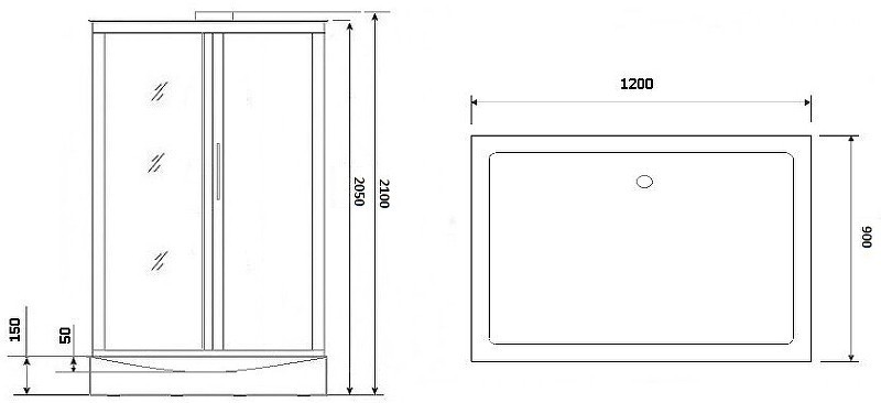 Душевая кабина Niagara Luxe NG-7711WBK 120x90 без гидромассажа