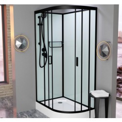 Душевая кабина Frank F411L Black без крыши Размер:110*80*215 см