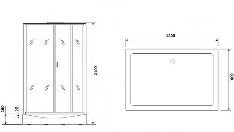 Душевая кабина Niagara Premium 120x80 NG-6912-01QL Black без гидромассажа