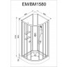 Душевая кабина Deto EM 1580 N