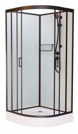 Душевая кабина Frank F420 Black без крыши Размер:120*120*215 см