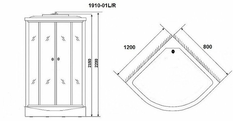 Душевая кабина Niagara Ultra NG-1910-01L 120x80 с гидромассажем