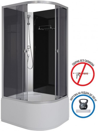 Душевая кабина Niagara Eco 90x80 L E90/80/40L/TN/BK без гидромассажа