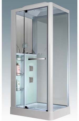 Душевая кабина Grossman GR-122 100x80 профиль Белый стекло прозрачное