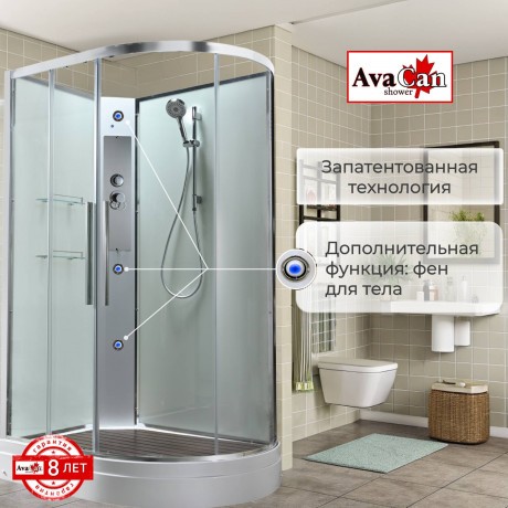 Душевая кабина EM2812LNT без крыши прозрачная