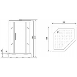 Душевая кабина Niagara Luxe NG-7799WBK 90x90 без гидромассажа