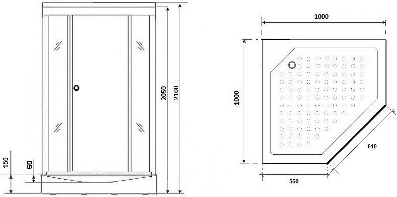 Душевая кабина Niagara Luxe 100x100 NG-7702DW без гидромассажа