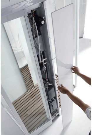 Душевая кабина Orans 150x100 L 89102lw с баней профиль Белый задние стенки Белые