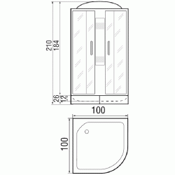 Душевая кабина River Nara light XL 100/24 MT
