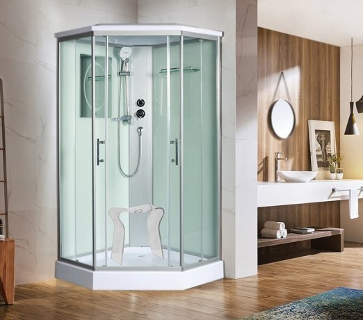 Душевая кабина WeltWasser WW500 Nesse 1002 100x100 10000003281 профиль Хром стекло прозрачное