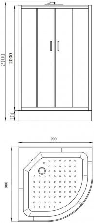 Душевая кабина Parly Bianco Эконом 90x90 EB931 без гидромассажа