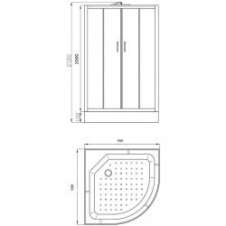 Душевая кабина Parly Bianco Эконом 90x90 EB931 без гидромассажа