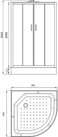 Душевая кабина Parly Bianco Эконом 90x90 EB931 без гидромассажа