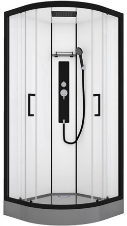 Душевая кабина Black&White Galaxy 8001900 с гидромассажем профиль Черный задняя стенка Белая