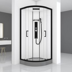 Душевая кабина Black&amp;White Galaxy 8001900 с гидромассажем профиль Черный задняя стенка Белая